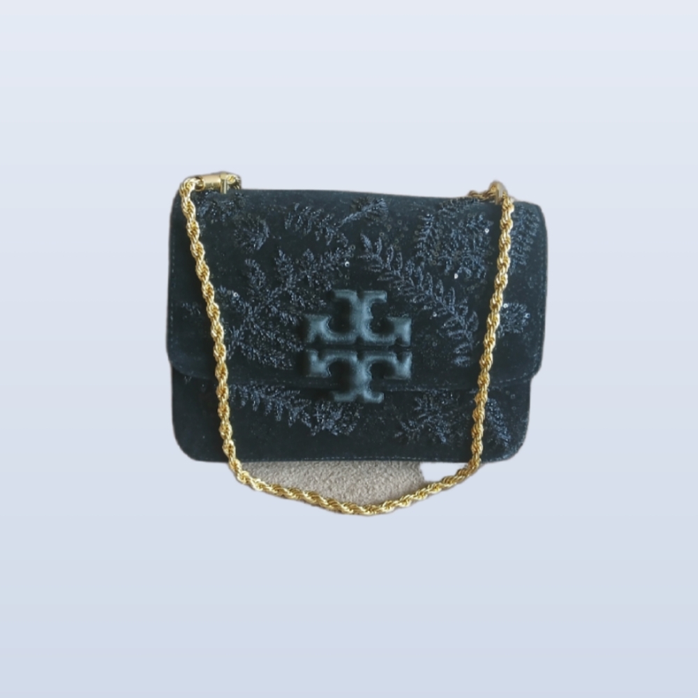 Tory Burch Black Bag with Gold Chain